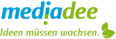 mediadee Logo und Leitspruch: Ideen müssen wachsen.